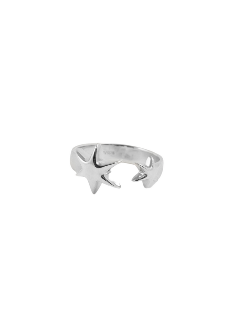 (Made to order ✶ silver925 ) Sister hexagram fork ring