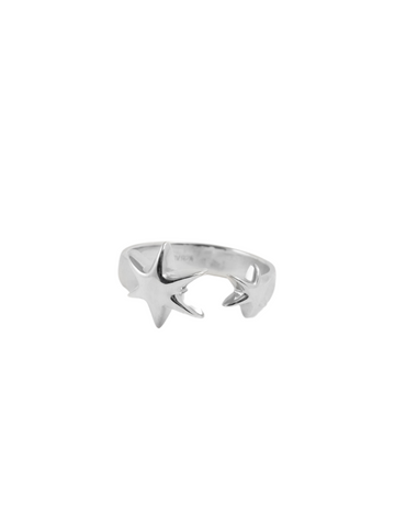 (Made to order ✶ silver925) Sister hexagram fork ring