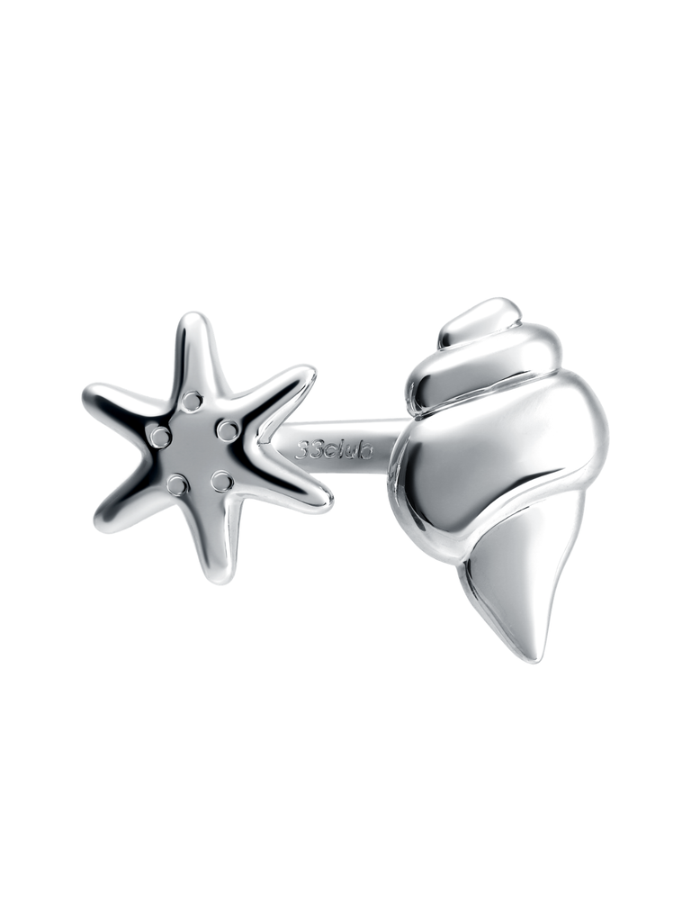 Star fish & Shell fork ring