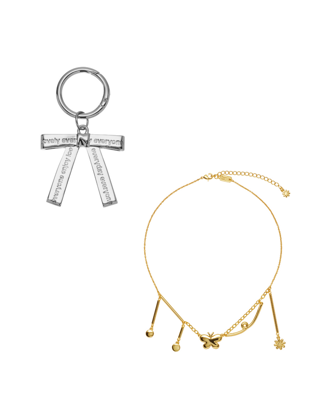 New life lovely set ( gold necklace & charm )