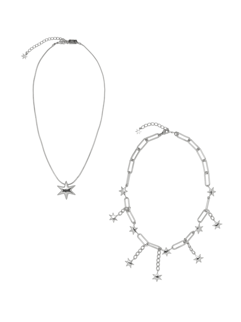Hexagram necklace set ✶ silver