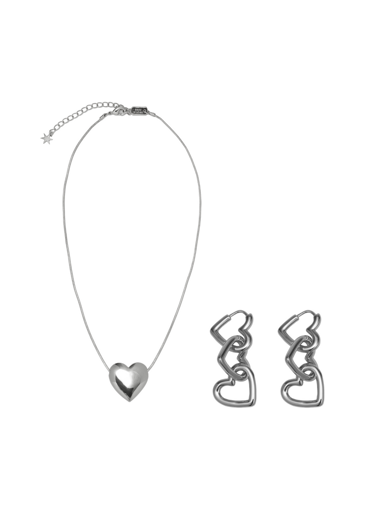 Mother's day lovely set ( heart / silver )