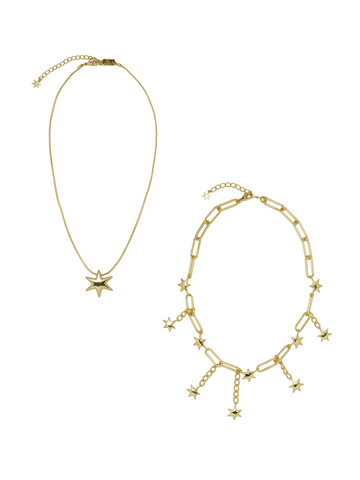 Hexagram necklace set ✶ gold