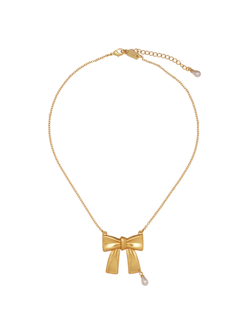 Pearl party ribbon necklace