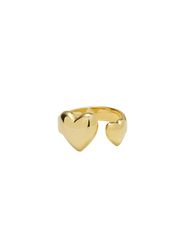 Sister heart ring