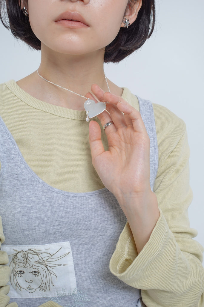Pearl party heart necklace