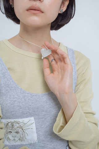 Pearl party heart necklace