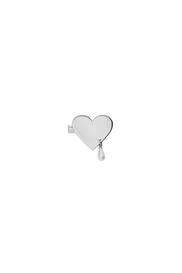 Pearl party heart hair clip