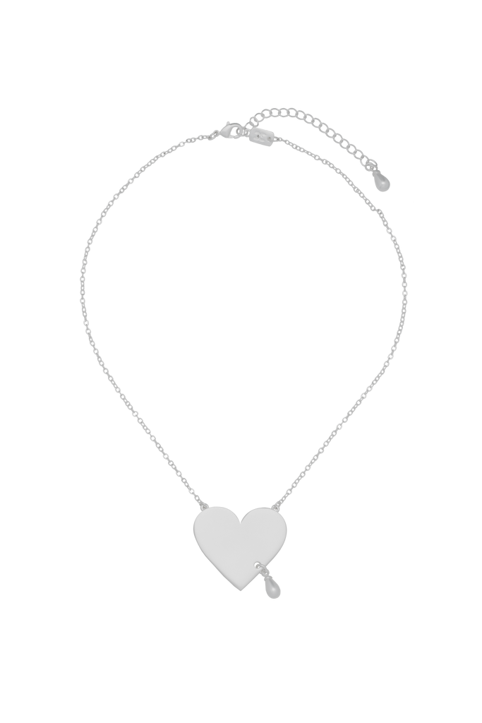 Pearl party heart necklace