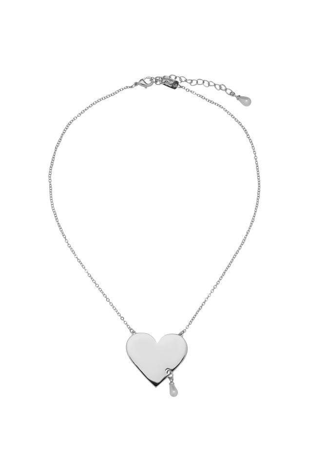 Pearl party heart necklace