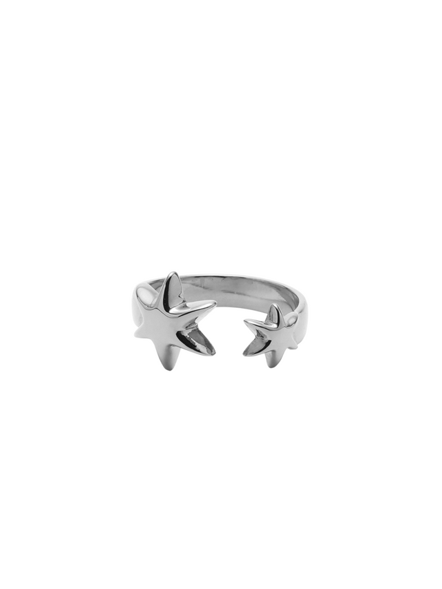 ( Restock ) Sister hexagram fork ring