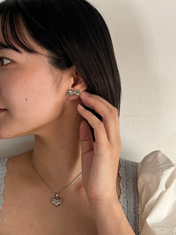 Real ribbon earring (mini)
