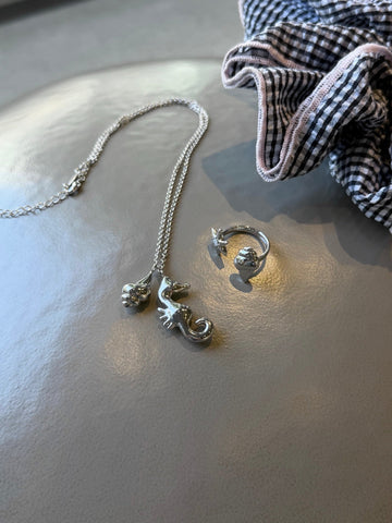 Star fish & Shell fork ring