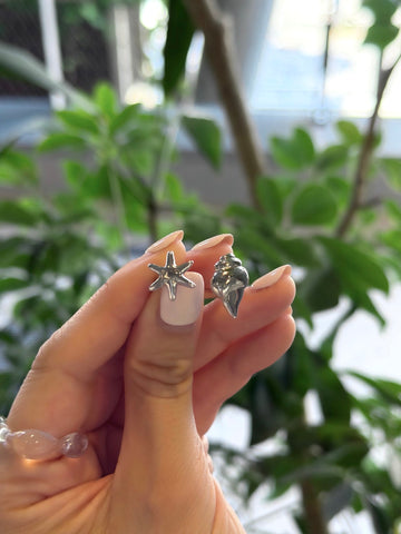 Star fish & Shell fork ring