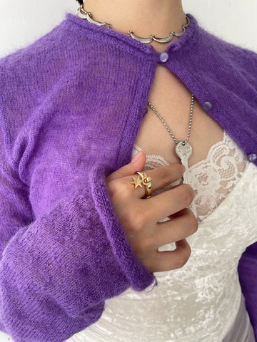 Open dancing hexagram ring