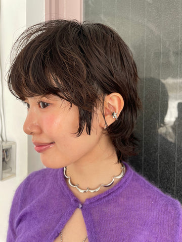 Open hexagram ear cuff