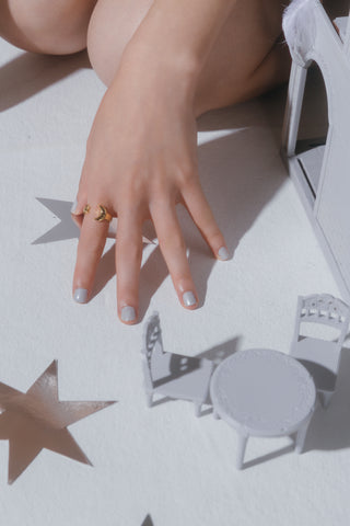Moon castle fork ring