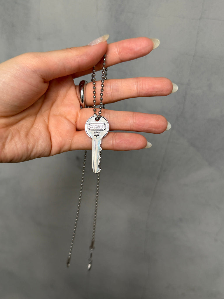 Open key necklace