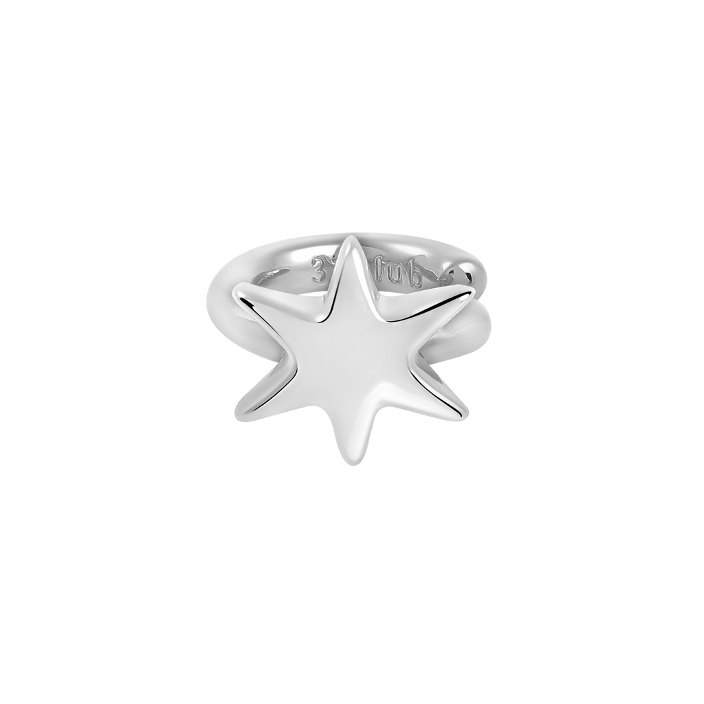 Open hexagram ear cuff